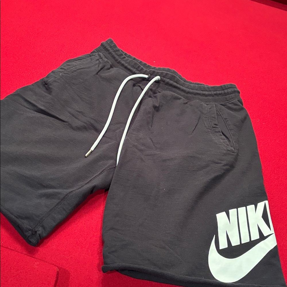 Nike Black  Shorts with White Logo